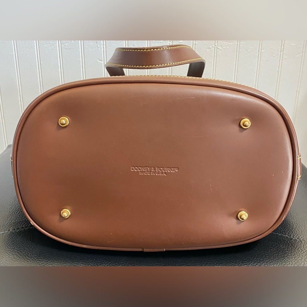 Dooney & Bourke Vintage Canvas Leather Bucket Tote - Picture 4 of 11